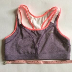 Brooks Sports Bra Top Women's Size L 36ABC-38B USA Racerback style #220421; EUC